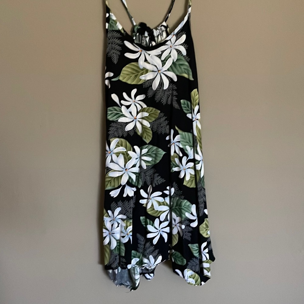 Girls size 10 aloha dress black floral adjustable